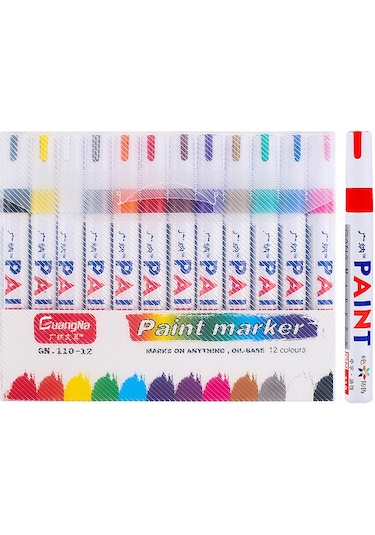 Aubyhe Beyaz Gn-110 Ofis Marker Kalemi - Tamir, Taş, Siyah Kart, İmza Ve Lastik İçin Dayanıklı Renkli Kalem Diğer