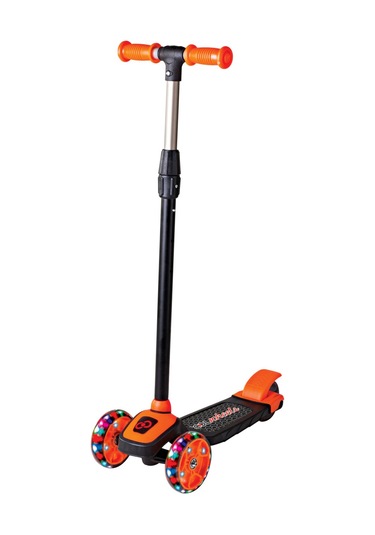 Scooter Çocuk Scooter Işıklı Slikon Teker Turuncu 40 Kg Taşıma