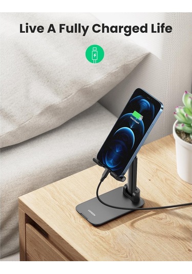 Ugreen Katlanabilir Çok Açılı Yükseklik Ayarlı Telefon Standı, Siyah, 20435