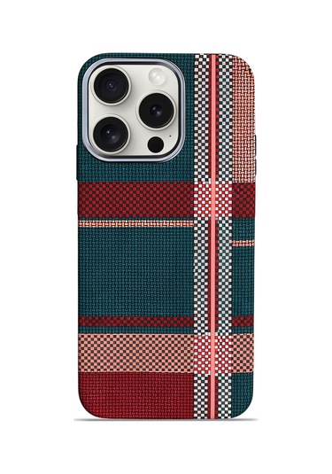 Aether Carbon Apple Uyumlu iPhone 15 Magsafe Karbon Kılıf Crimson Weave Crimson Weave