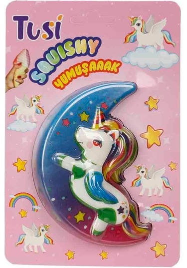Squishy Ay Unicorn: Slow Rising Köpük Oyuncak Kawaii Stres Giderici Figür Unicorn