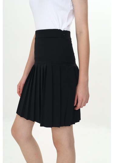 Toontoy Kız Çocuk Yarı Piliseli Okul Etek Siyah