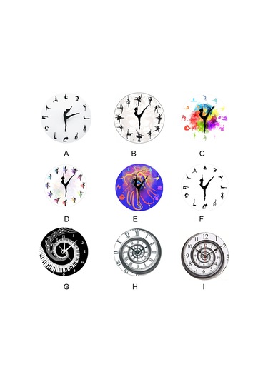 1/2 Dekorasyon İçin Zamansız Yuvarlak Müzik Klavye Duvar Saati Bale 3'lü 1 Takım Diğer