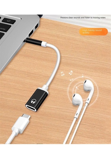 Yuvarlak Başlıklı Kulaklık Adaptörü, 3,5 Mm Erkek - C Tipi Dişi, Kulaklıklara Analog Yuvarlak Kablo Bağlantısı İçin Düz Kulaklık Adaptörü Yux