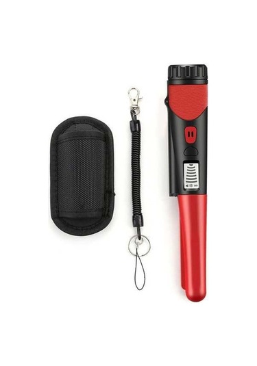 Besthome1 Taşınabilir Hassas Metal Dedektörü - Led Işıklı, Titreşimli Alarmlı, Çanta Hediyeli Kırmızı