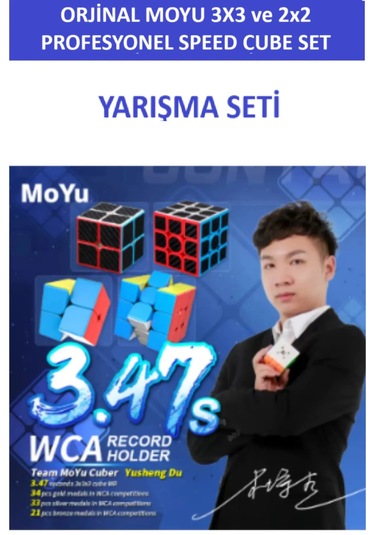 Moyu 3x3 Ve 2x2 Stickersız Zeka Küpü Seti - Profesyonel Speed Cube - Sabır Küpü -