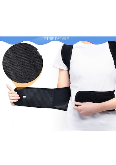 Sones Kifoz Düzeltme Kemeri Omurga Sırt Sabitleme Kemeri Düzeltme Giysileri, Beden: S Siyah