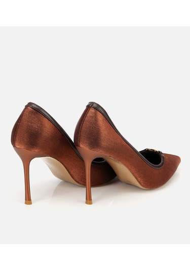Hotiç Kadın Saten Açık Kahverengi Gold Detaylı Yüksek Topuklu Stiletto 01ayh314760a410 01ayh314760a410 Kahverengi