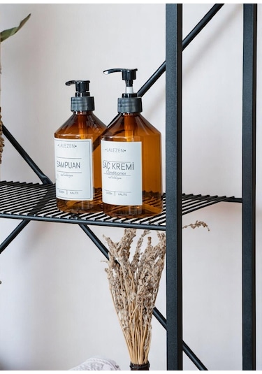 Metal 3 Raflı Banyo Rafı Çamaşır Makinesi Üstü Dekoratif Raf Siyah