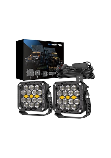Off Road 4 İnç Led Sis Farı Kaput Üstü Led Ve Tampon Gündüz Led Drl Projektör Lambası Seti