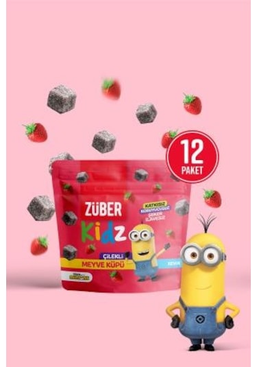 Züber Kidz Meyve Küpü Çilekli 12 x 49 G