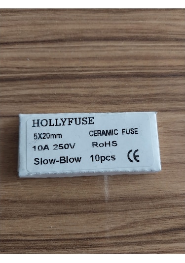Hollyfuse 5x20mm 10A 250V Slow-Blow seramik sigorta
