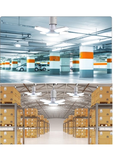 Fan Şekli Led Ampul E27 Led Lamba Katlanabilir 220 V 110 V 40 Led Ampuller Ev Tavan Lambası Depo Garaj Işık Sıcak Beyaz Sıcak