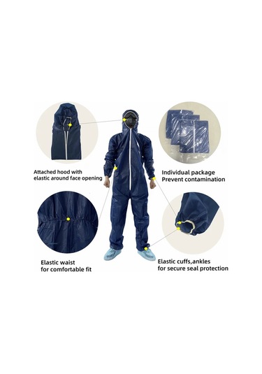 Willowhaven Navy Blue 2xl 5 Adet Tek Kullanımlık Tulum 35gsm