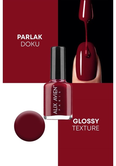 Alix Avien Bordo Oje 17 Yüksek Pigmentli Uzun Süreli Kalıcılık Hızlı Kuruma Nail Lacquer 17