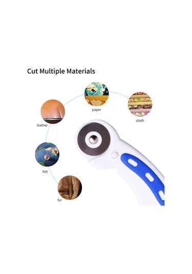 Aubyhe 3806 45mm 3'lü Fonksiyonlu Daire Kesici - Düz/dalgalı/noktalı Çizgiler, Abs Ve Karbon Çelik Bileşenli, 3 Bıçaklı El İşleri Ve Patchwork Aleti