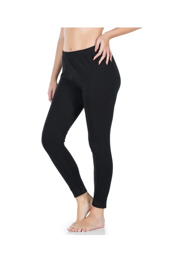 Derya Kurşun Paça Dantelli Uzun Kadın Tayt 413 Gri