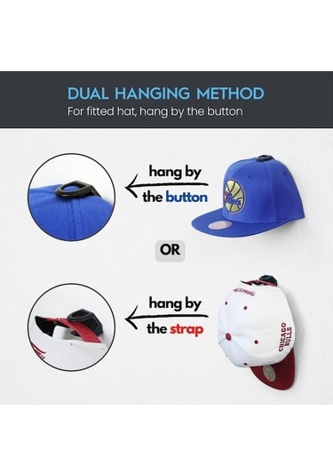 Yapışan Tutuşlu Siyah Sergileme, Şapkası Şapka Şapka Şapka Şapka Paket Minimalist Leezsing Kancaları, Kancaları Güçlü Duvara Beyzbol Askısı, 16'lı - Mn Siyah Siyah