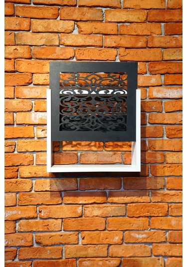 Modem Saklama Kutusu Sürgülü Yukarı Açılır 35 X 40 Motifli Siyah