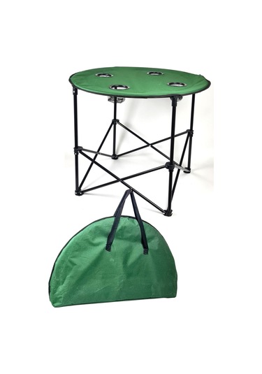 Katlanabilir Kamp Masası Kumaş Çantalı Bahçe 4 Kişilik Yeşil Ha126 Yeşil