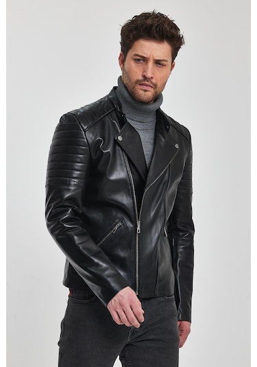 Paolo Siyah Deri Mont 001