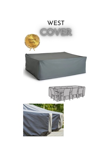 Bahçe Mobilyası Koruma Örtüsü Brandası Premium Kalite 160x160cm Gri Gri