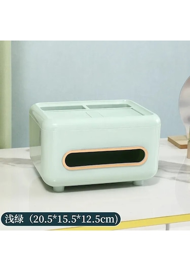 Açık Yeşil Doku Kutusu Peçete Tutucu Uzaktan Kumanda Depolama Masa Düzenleyici Ofis Çok Fonksiyonlu Çeşitli Eşyalar Ontainer Depolama Ev