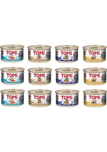 Tomi 4 Çeşit Karma Kedi Konservesi 85 G X 12 Adet