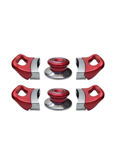 Kırmızı Tencere Tava Yan Kulpları Ve Kapak Kulpu Seti - 2 Set