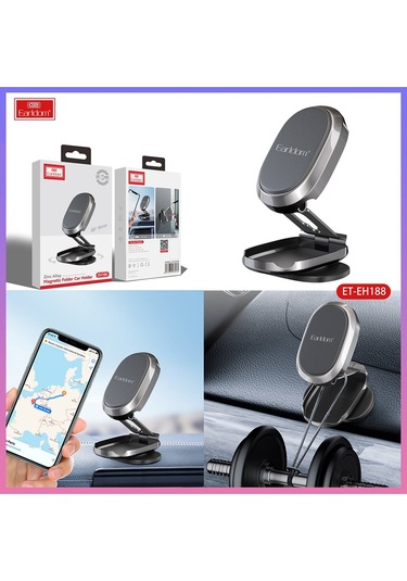 Earldom Eh188 Katlanabilir Manyetik Araç Tutucu - Siyah M414