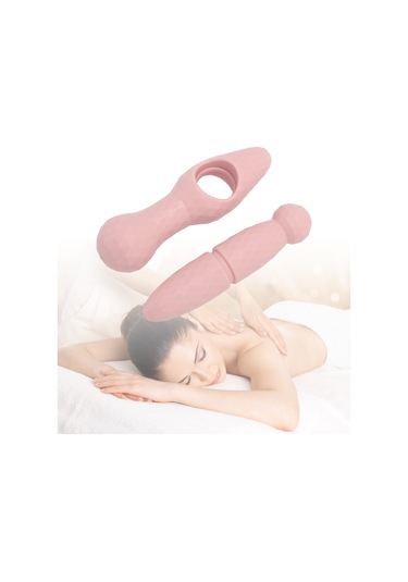 Moveevo El Tipi Masaj Aleti, Çift Başlı Akupresür Ve Myofascial Serbestleştirme, Derin Doku Masajı, Portatif Ve Parçalanabilir, Pembe Pembe