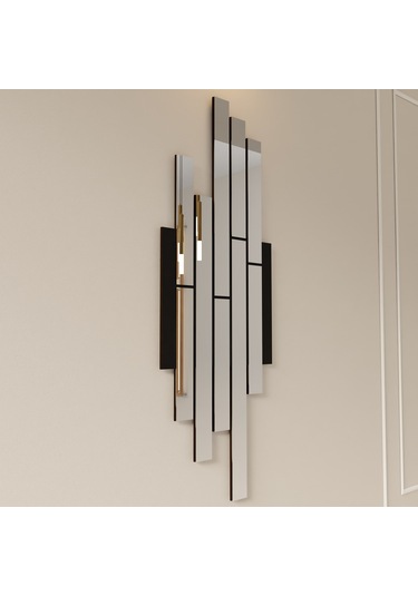 Dekoratif Pleksi Aynalı Minimal Duvar Süsü Gümüş