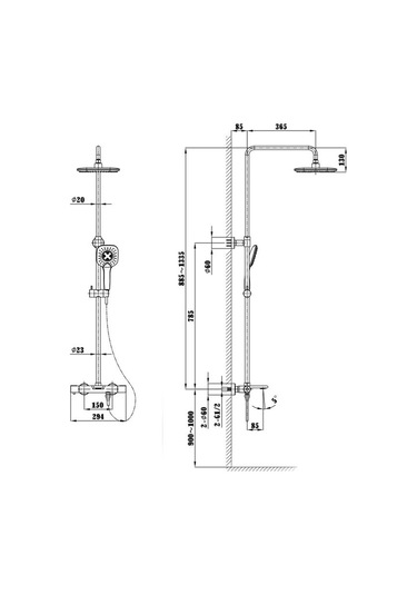 Eva Banyo Fontana Fm-2355 Siyah Duş Ünitesi Diğer