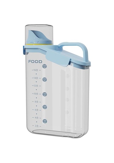 Hava Geçirmez Gıda Saklama Kapları Tahıl Dağıtıcı Tahıl Kabı Saklama Kutusu Pirinç Dağıtıcı Tahıl Dağıtıcı Mutfak Düzenleyici Mavi