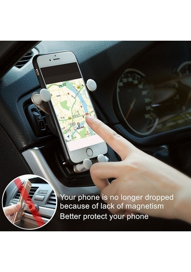 Mufunye Siyah Araba Vantilya Telefon Tutucu 360 Derece Döner 4.0-6.0 İnç Telefonlar İçin Yumuşak Silikon Yalıtkan Navigasyon Uyumlu Siyah