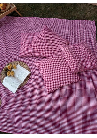Gün Batımı Masa Piknik Örtüsü Sofra Bezi 160 X 160 , 4 Minder 40 X 40 Set Leylak