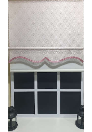 Çift Mekanizmalı Pembe Tül Perde Ve Ekru Stor Perde Stb2015-v15