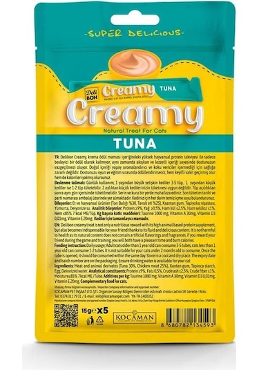 Delibon Creamy Ödül Maması Ton Balıklı 15gr 5li Paket