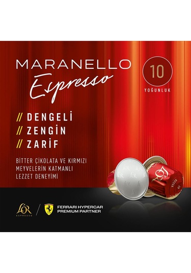Lor Maranello Espresso Nespresso Uyumlu Alüminyum Kapsül Kahve Kapsül Kahve