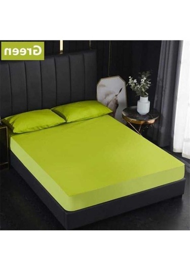 Novahub Yeşil Yastık Kapsız Derin Cep Yatak Çarşaf %100 Su Geçirmez Yatak Koruması 200x200x30cm, Elastik Bantlı, Ev Kullanımı Yeşil