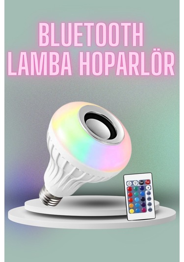 Kumandalı Rgb Led Işık Bluetooth Hoparlör Ses Lambası Renkli Ampul