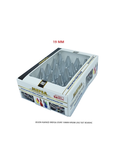 Bijon Kapağı Sivri 19 Mm Krom 20 Li Set