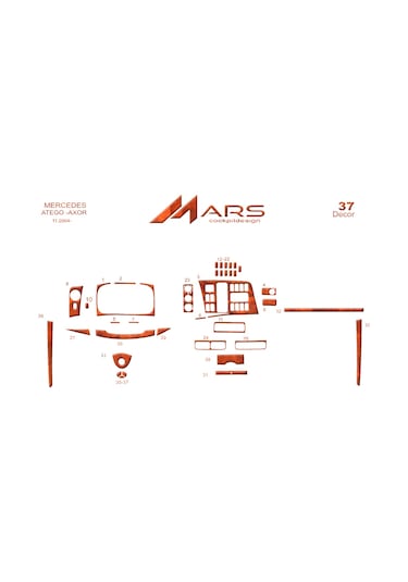 Mercedes Atego Axor Konsol-torpido Kaplama 2004 37 Parça-beyaz Beyaz