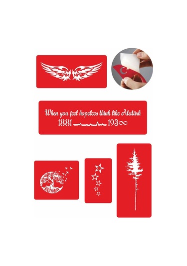 Enhavalı Ağaçlar Geçici Dövme Kına Şablonu 5'li