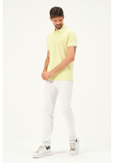 Classıc Pamuk Regular Comfort Erkek Polo Yaka Tişört Sarı
