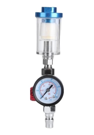 Suofeng Gümüş Manometreli 1/4" Hava Filtresi Ve Ayırıcı - 0-150psı Ayarlanabilir Hava Basıncı Regülatörü Hvlp Sprey İçin