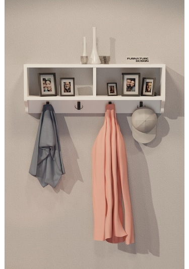 Portmanto Duvar Askısı Modern Duvar Askılık Vestiyer - Beyaz Diğer