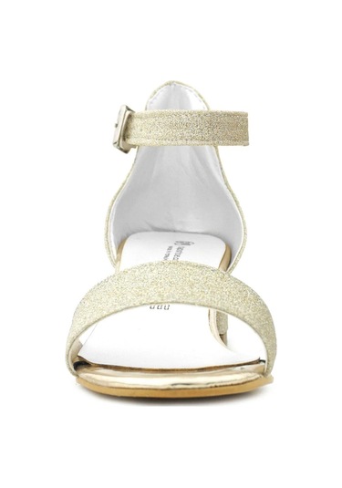 Lilo Simli Altın Tek Bantlı Kız Çocuk Topuklu Abiye Ayakkabı Altın