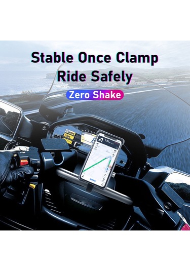 Bisiklet Gidon Cep Telefonu Tutucu Raf 360 Derece Dönebilen Motosiklet Scooter Akıllı Telefon Standı Metal Braket Çok Renkli