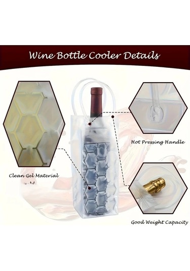 Trendooze 1 Adet Taşınabilir Şarap Soğutucu Çantası Piknik İçin Izgara Bira Şampanya Seti Mavi Mavi